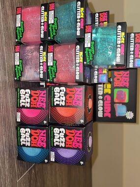 Glitter & Glow Stress Ball - Teal and Pink Options